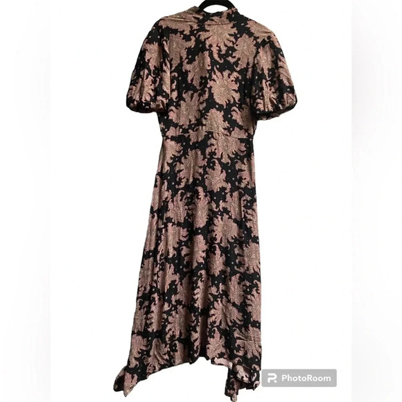 TOPSHOP  Flowy Paisley Floral short Sleeve Midi Dress Sz 2 - Picture 1 of 16